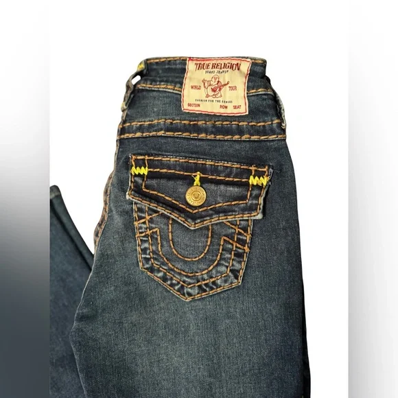 True Religion Stella Midrise Skinny Jeans Size 25 Blue Stretch Denim - Picture 4 of 6